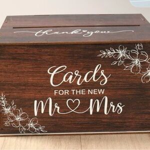 Snap Together Wooden Wedding Card Box with Floral Design